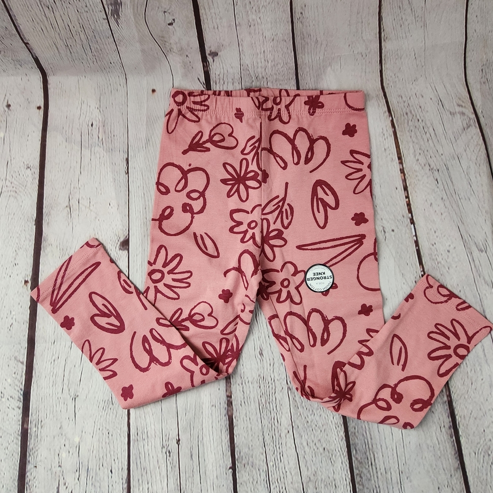 Okie Dokie Pink Floral Leggings